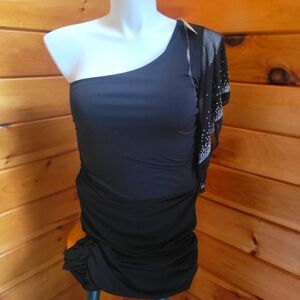 💰⏳️Bongo Ruched One Shoulder Glam Dress NWT juniors size large